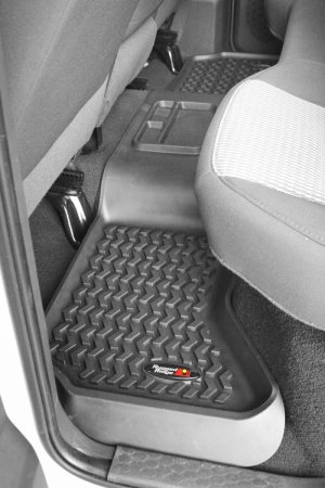 Dodge Ram 2500 Floor Liners - Rear - Rugged Ridge - All Terrain - Black - `02-`18